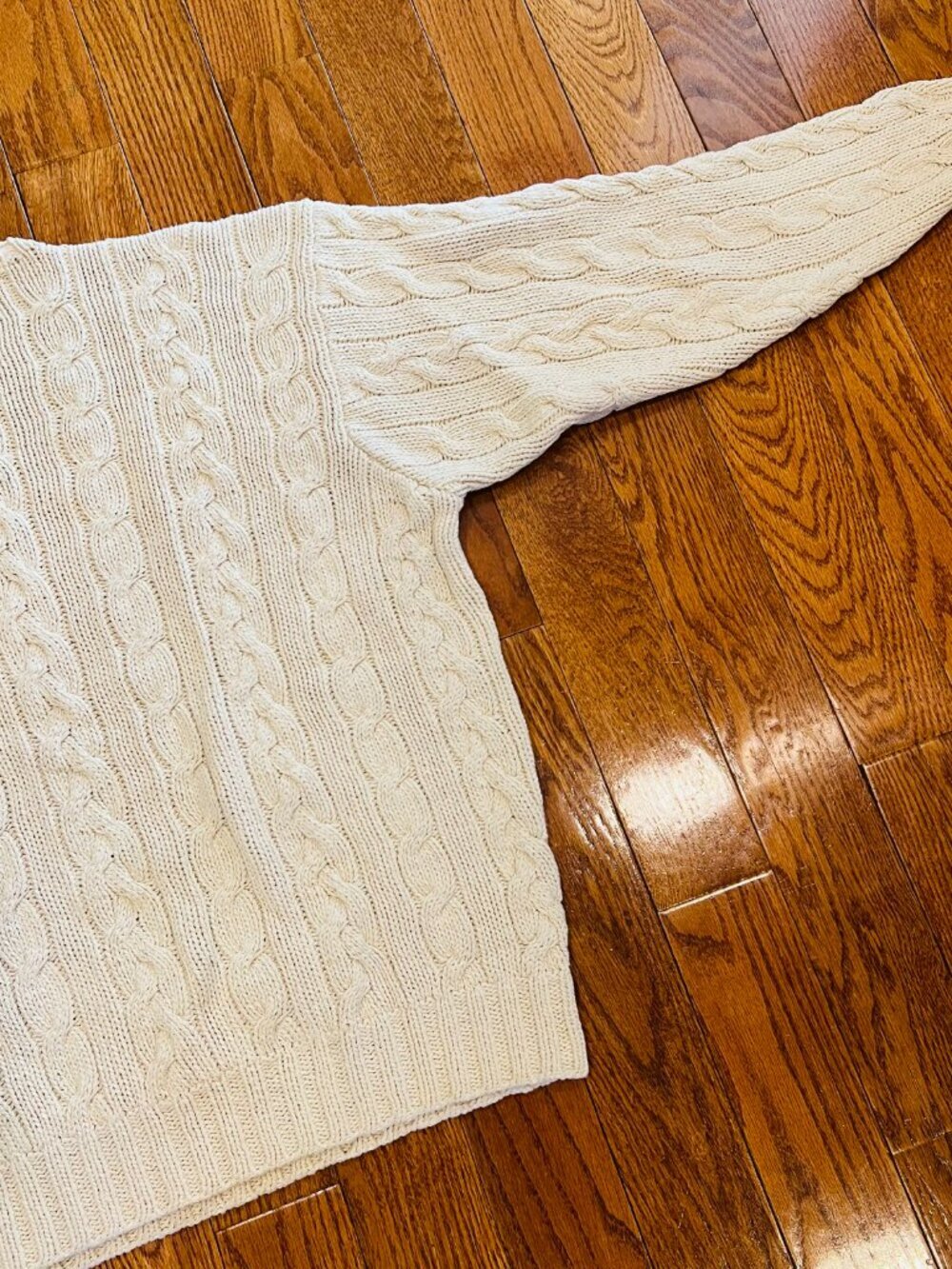 Vintage 90's Polo Ralph Lauren Men’s Cable Knit Fisherman Sweater Size XL Chunky - Picture 14 of 16